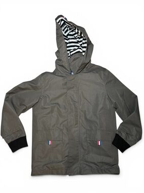 Hiheart Boys Size 130 (us 7-8) Gray Raincoat Sailing
